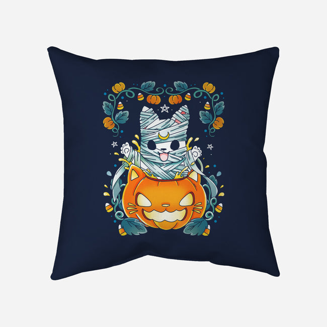 Mummy Pumpkin Cat-None-Removable Cover w Insert-Throw Pillow-Vallina84