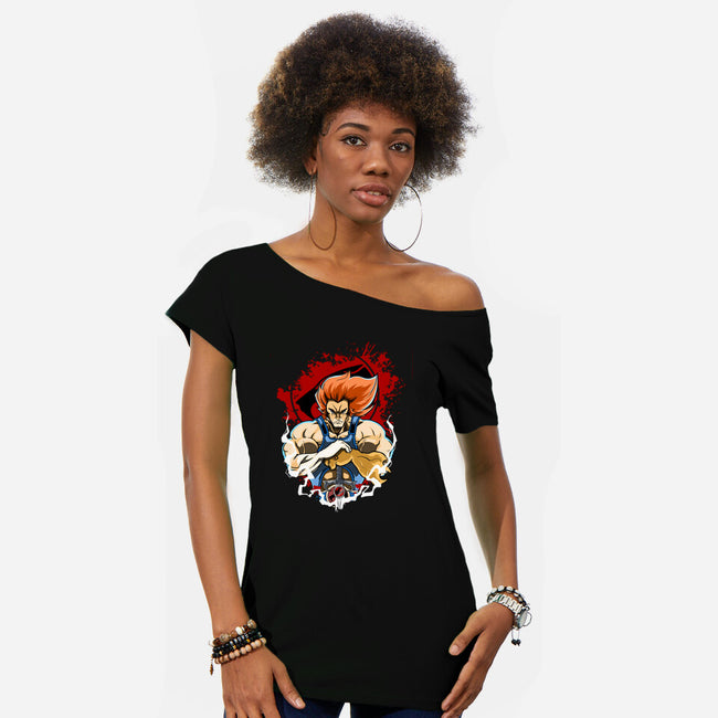 Lion-O The King-Womens-Off Shoulder-Tee-Diego Oliver