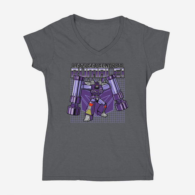 Let's Get Ready To Rumble-Womens-V-Neck-Tee-Boggs Nicolas