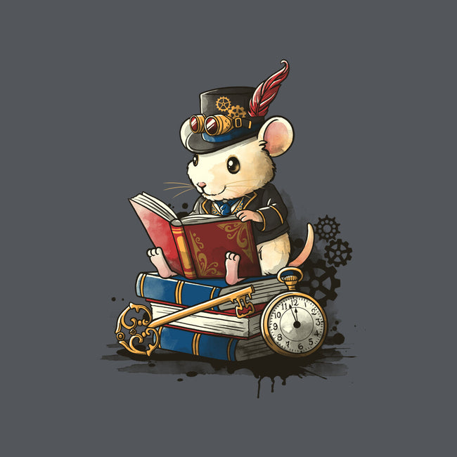 Steampunk Mouse Reader-Womens-Basic-Tee-NemiMakeit