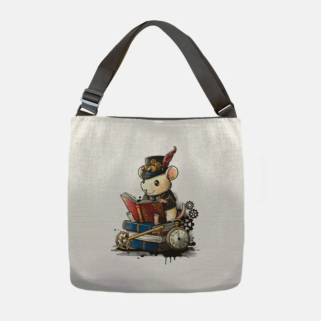 Steampunk Mouse Reader-None-Adjustable Tote-Bag-NemiMakeit