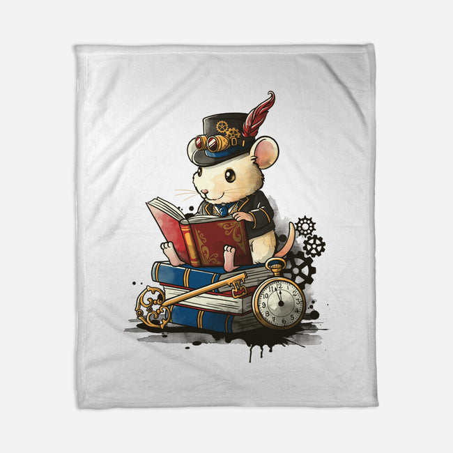 Steampunk Mouse Reader-None-Fleece-Blanket-NemiMakeit