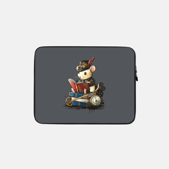 Steampunk Mouse Reader-None-Zippered-Laptop Sleeve-NemiMakeit
