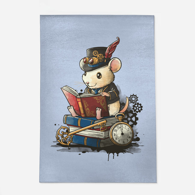 Steampunk Mouse Reader-None-Outdoor-Rug-NemiMakeit