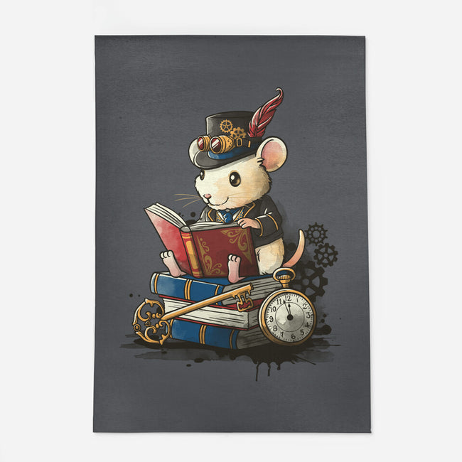 Steampunk Mouse Reader-None-Outdoor-Rug-NemiMakeit