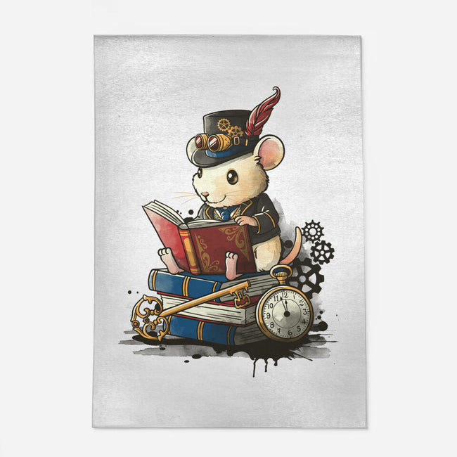 Steampunk Mouse Reader-None-Outdoor-Rug-NemiMakeit