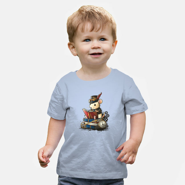 Steampunk Mouse Reader-Baby-Basic-Tee-NemiMakeit