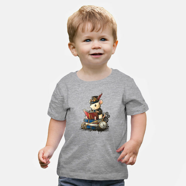 Steampunk Mouse Reader-Baby-Basic-Tee-NemiMakeit