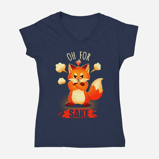 Oh For Fox Sake-Womens-V-Neck-Tee-Digital Magician