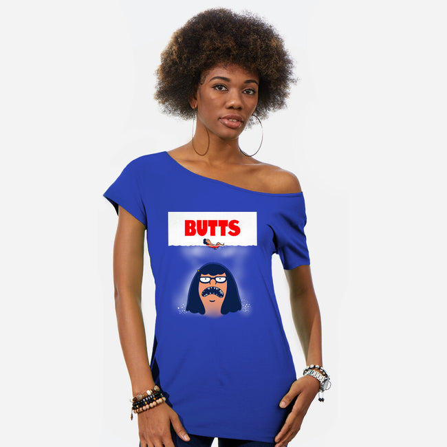 Butt Shark-Womens-Off Shoulder-Tee-Boggs Nicolas