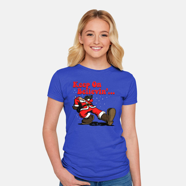 Keep On Believin-Womens-Fitted-Tee-Boggs Nicolas