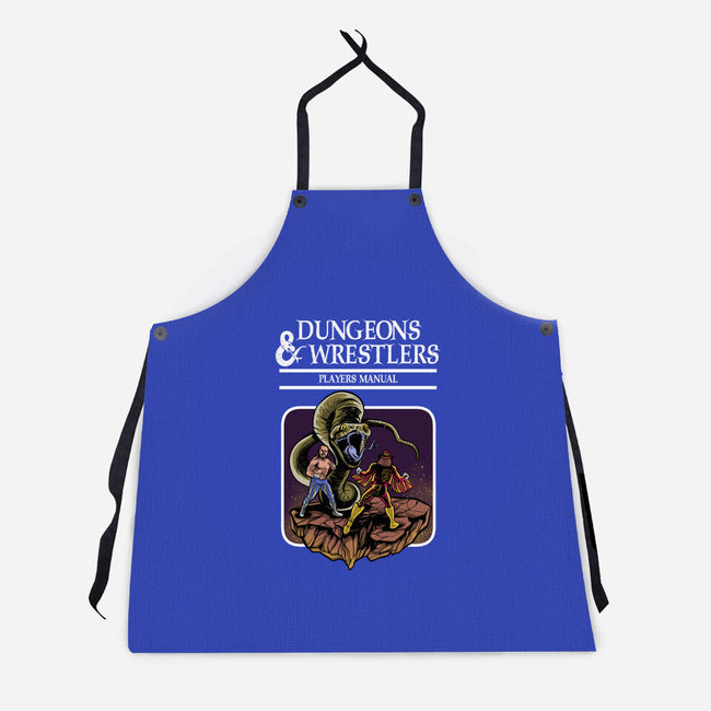 Dungeons And Wrestlers-Unisex-Kitchen-Apron-zascanauta