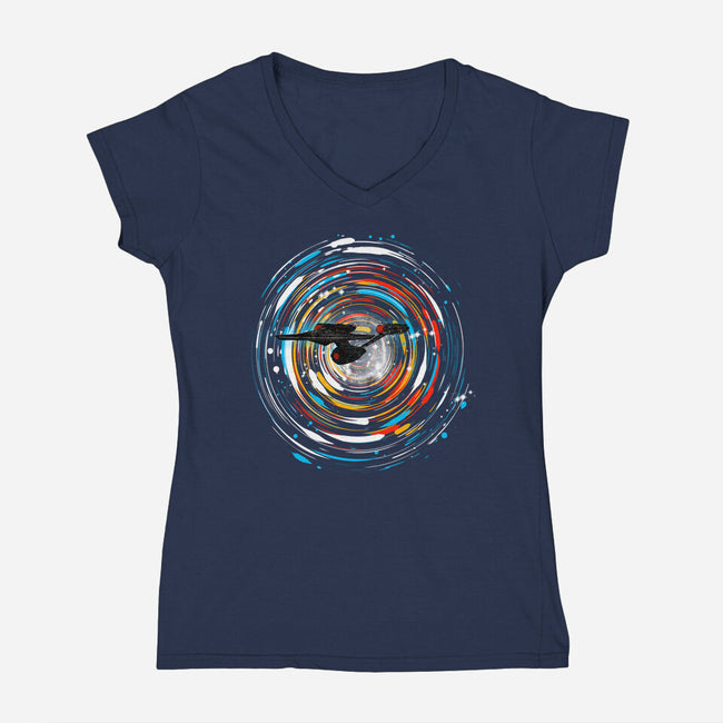 The Vortex-Womens-V-Neck-Tee-kharmazero