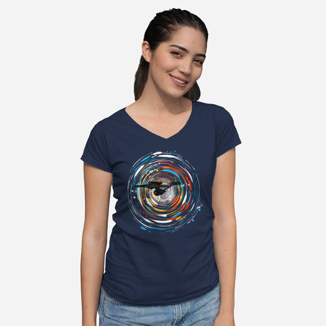 The Vortex-Womens-V-Neck-Tee-kharmazero