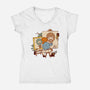 Happy Triple Portrait-Womens-V-Neck-Tee-vp021