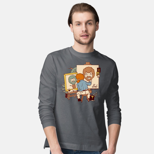 Happy Triple Portrait-Mens-Long Sleeved-Tee-vp021