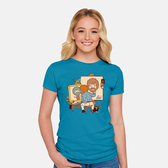 Happy Triple Portrait-Womens-Fitted-Tee-vp021