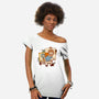 Happy Triple Portrait-Womens-Off Shoulder-Tee-vp021