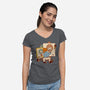 Happy Triple Portrait-Womens-V-Neck-Tee-vp021