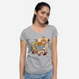 Happy Triple Portrait-Womens-V-Neck-Tee-vp021