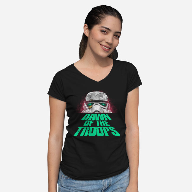 Dawn Of The Troops-Womens-V-Neck-Tee-Getsousa!