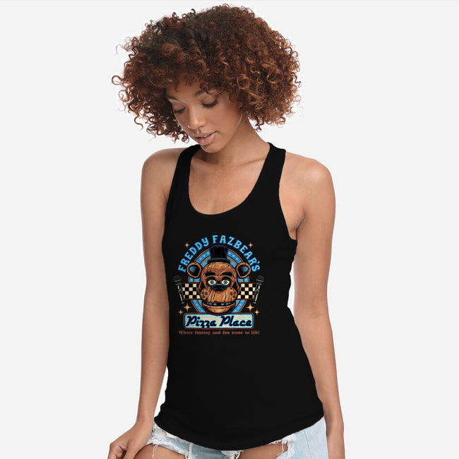 Freddy’s Pizza Place-Womens-Racerback-Tank-momma_gorilla