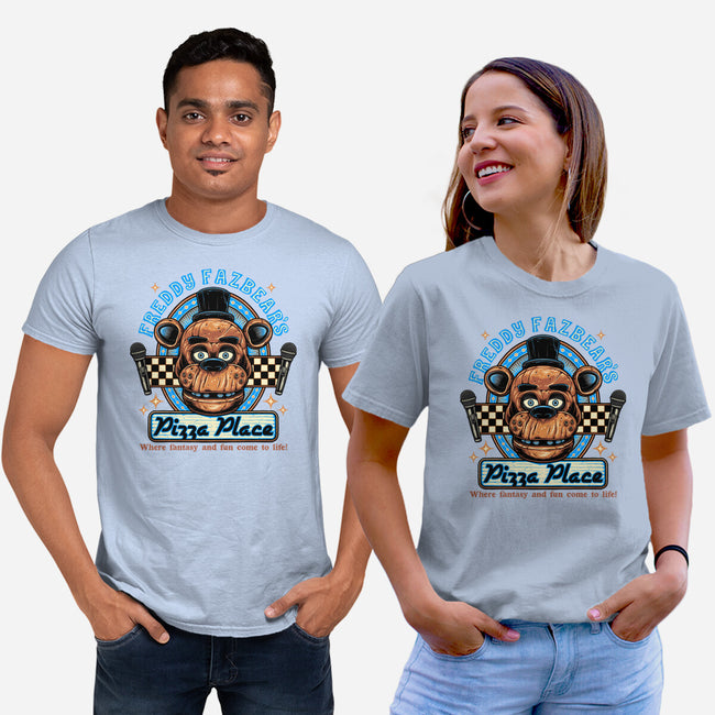 Freddy’s Pizza Place-Unisex-Basic-Tee-momma_gorilla