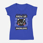 Math Confused Cat-Womens-V-Neck-Tee-NemiMakeit