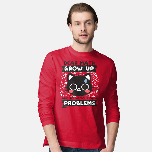 Math Confused Cat-Mens-Long Sleeved-Tee-NemiMakeit