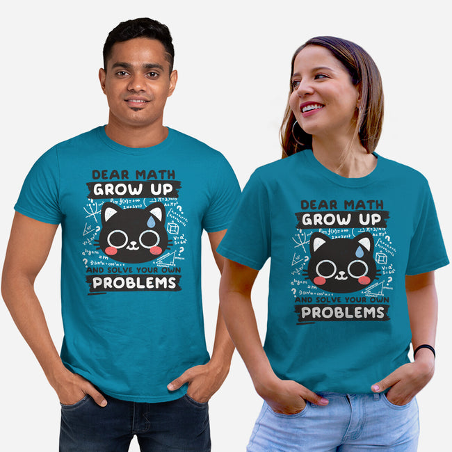 Math Confused Cat-Unisex-Basic-Tee-NemiMakeit