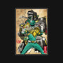 Green Ranger Woodblock-None-Removable Cover w Insert-Throw Pillow-DrMonekers
