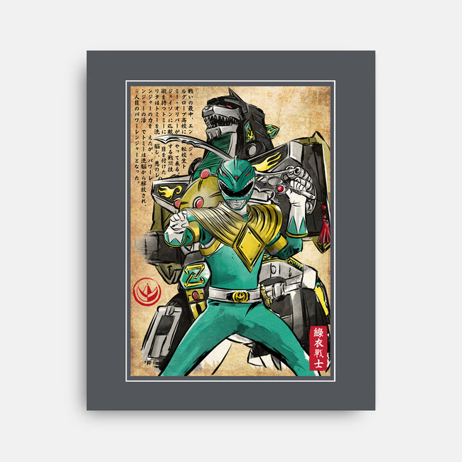 Green Ranger Woodblock-None-Stretched-Canvas-DrMonekers