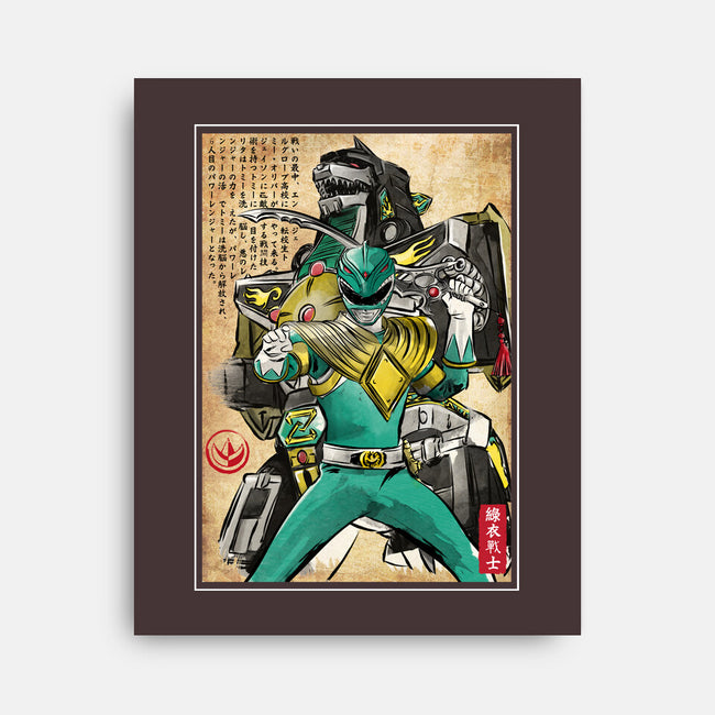 Green Ranger Woodblock-None-Stretched-Canvas-DrMonekers