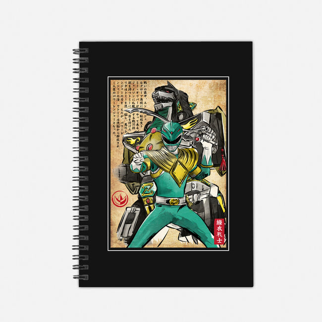 Green Ranger Woodblock-None-Dot Grid-Notebook-DrMonekers