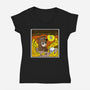 The Bear Is Fine-Womens-V-Neck-Tee-MarianoSan