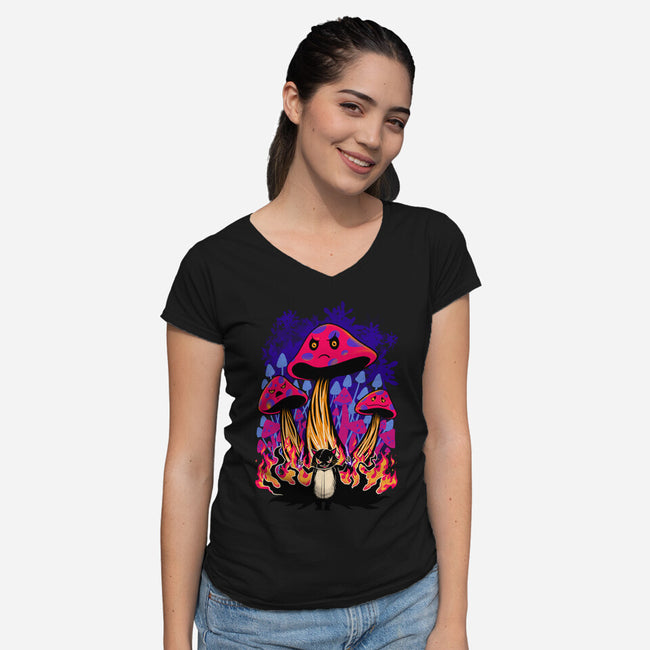 Symphony Of Evil-Womens-V-Neck-Tee-spoilerinc