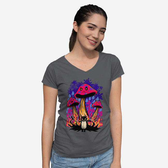 Symphony Of Evil-Womens-V-Neck-Tee-spoilerinc