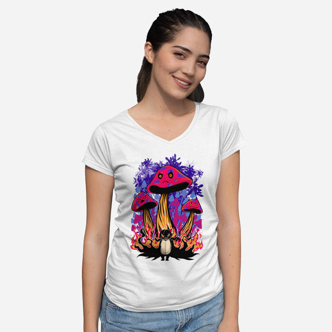 Symphony Of Evil-Womens-V-Neck-Tee-spoilerinc