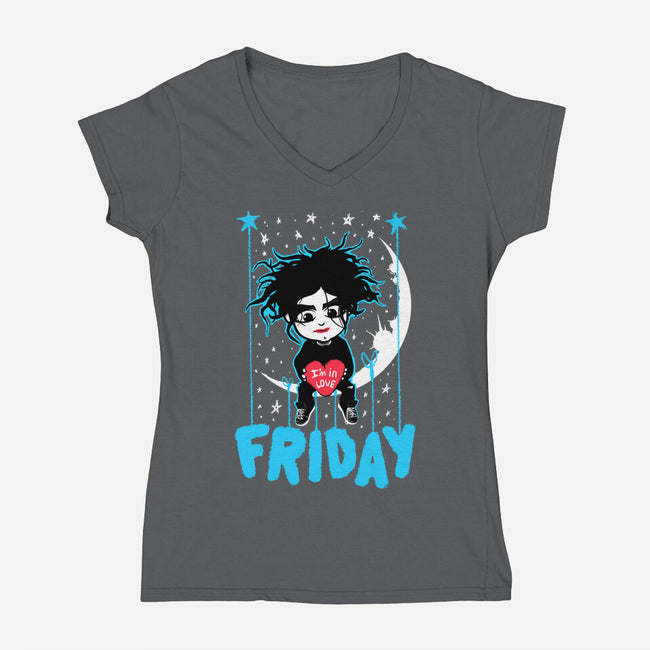 Friday I'm In Love-Womens-V-Neck-Tee-Tronyx79