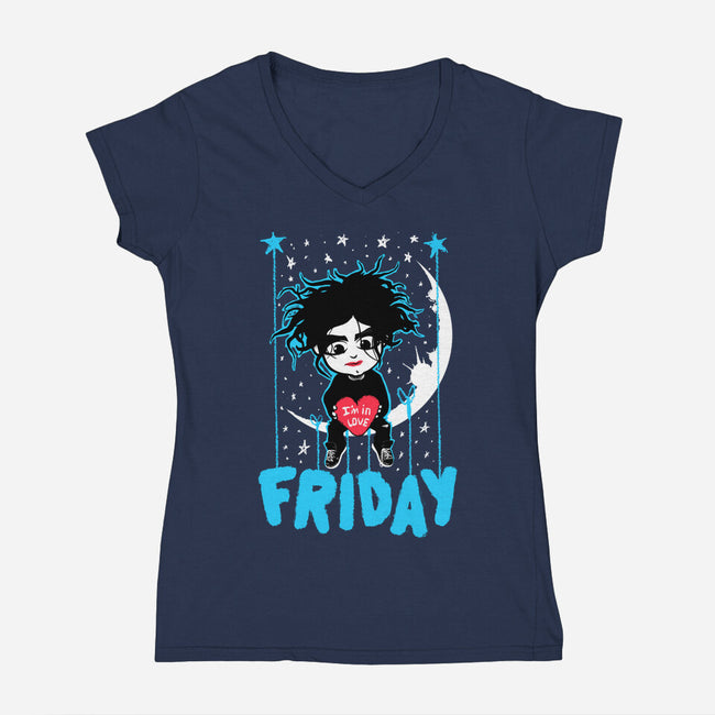 Friday I'm In Love-Womens-V-Neck-Tee-Tronyx79