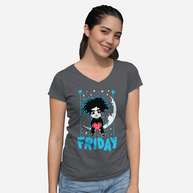 Friday I'm In Love-Womens-V-Neck-Tee-Tronyx79