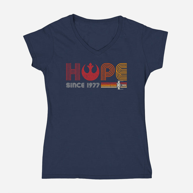 Hope Since 1977-Womens-V-Neck-Tee-DrMonekers