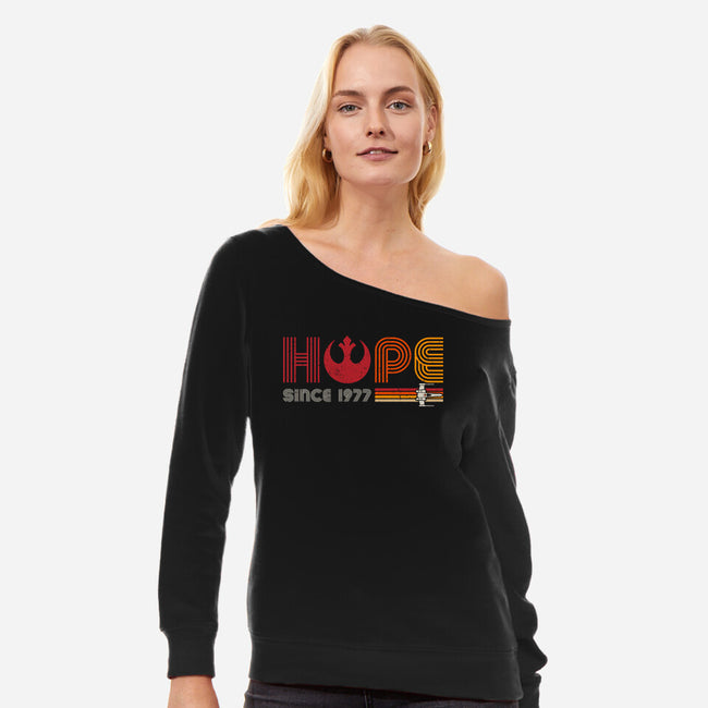 Hope Since 1977-Womens-Off Shoulder-Sweatshirt-DrMonekers