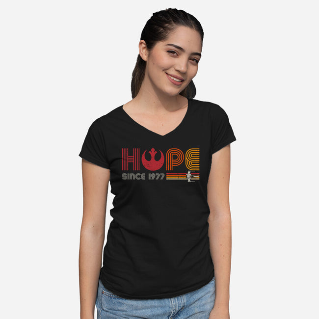 Hope Since 1977-Womens-V-Neck-Tee-DrMonekers