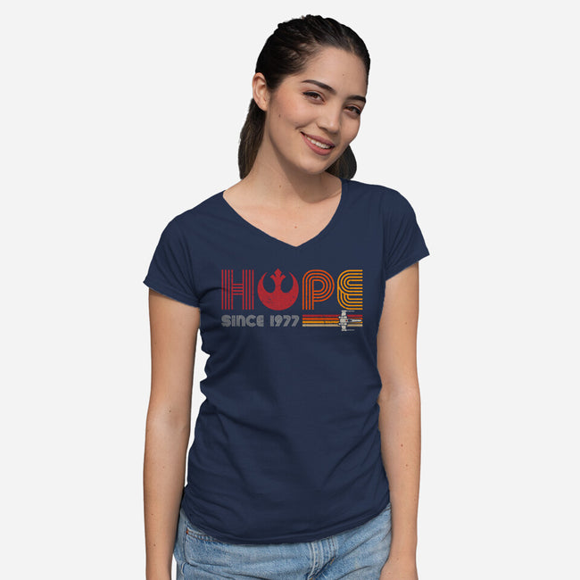 Hope Since 1977-Womens-V-Neck-Tee-DrMonekers