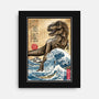 T-Rex In Japan Woodblock-None-Stretched-Canvas-DrMonekers