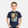 T-Rex In Japan Woodblock-Youth-Basic-Tee-DrMonekers