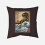 T-Rex In Japan Woodblock-None-Removable Cover-Throw Pillow-DrMonekers