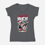 Jingle Bell Rock Penguin-Womens-V-Neck-Tee-NemiMakeit