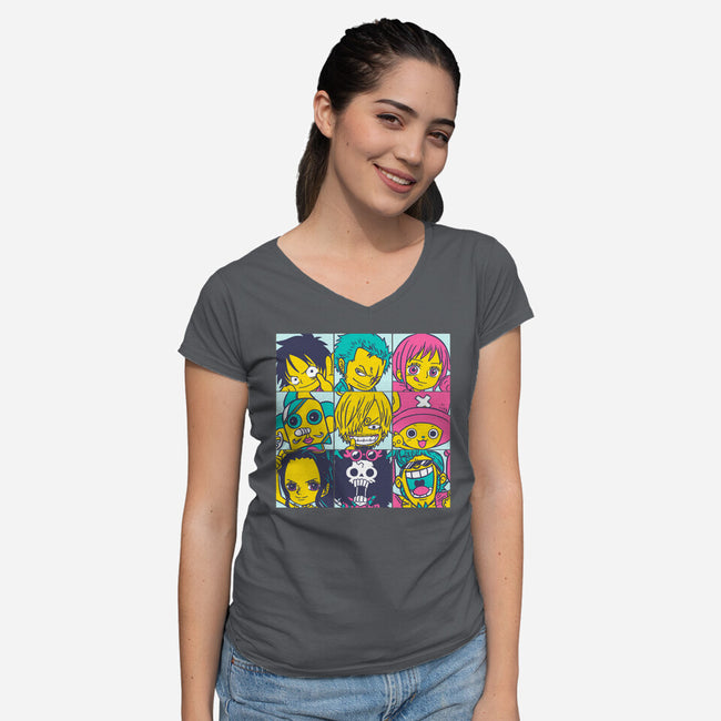 Pirate Pop-Womens-V-Neck-Tee-naomori